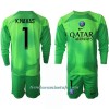 Conjunto (Camiseta+Pantalón Corto) Portero Manga Larga Paris Saint-Germain Keylor Navas 1 Primera Equipación 2022-23 - Niño